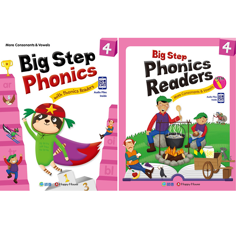 Big Step Phonics with Phonics Readers 4(課本+練習本+線上資源)+Big Step Phonics Readers 4(附QR CODE音檔隨掃即聽)