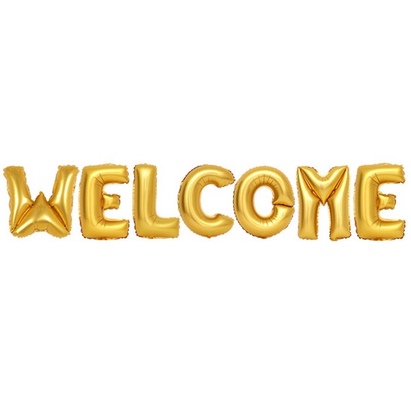 14吋金色欢乐派对气球组(welcome)